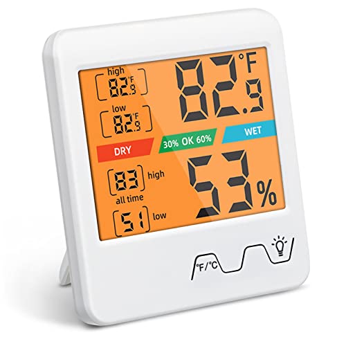 Baby Nursery Temperature - 高精度デジタル温度計湿度計、バックライト付き、室内快適モニター、部屋、家庭、オフィス、ベビー保育園用