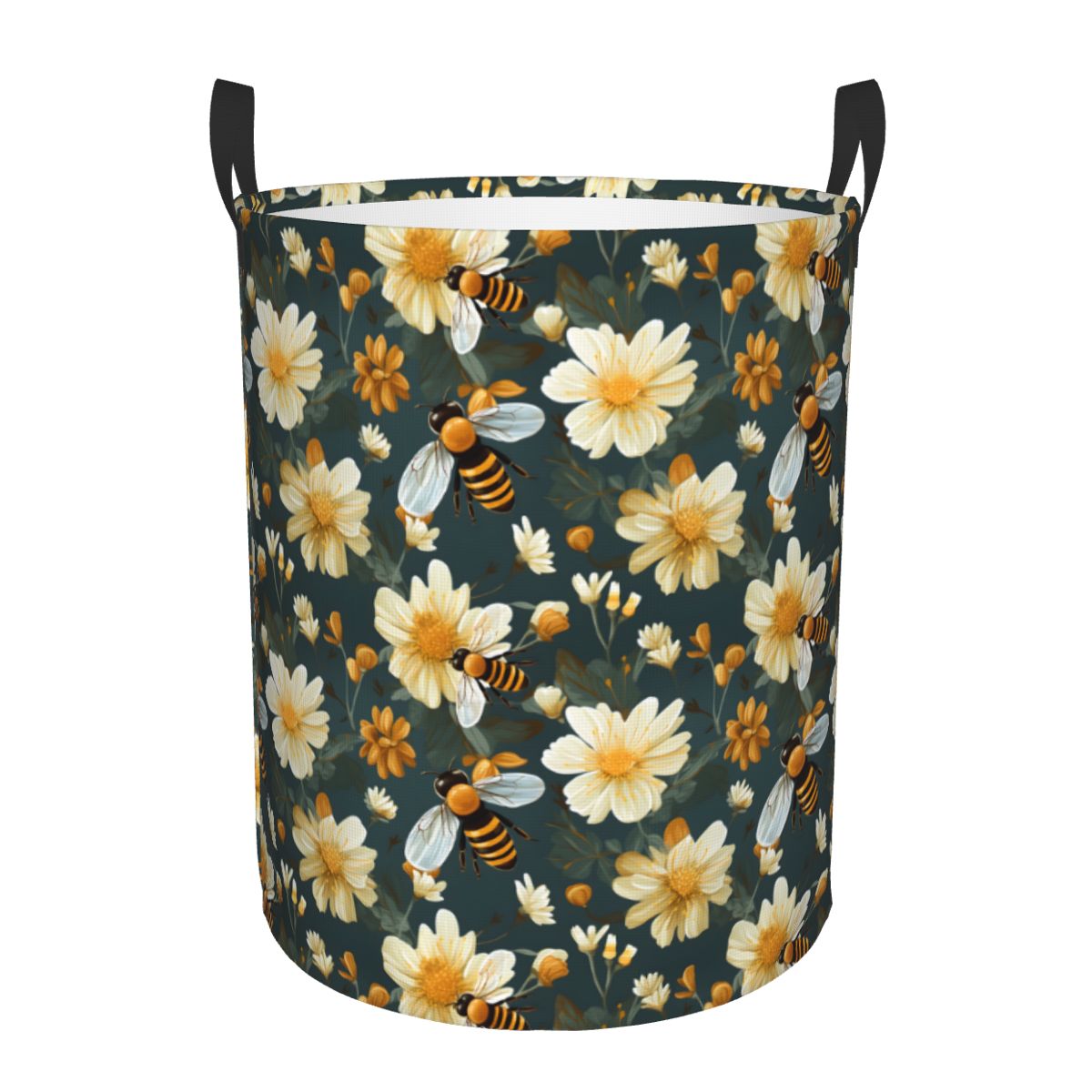 Baby Nursery Laundry Basket - ハニカムと蜂の模様のランドリーバスケット、折りたたみ式ベビーハンパー、保育園のおもちゃオーガナイザー収納ビン