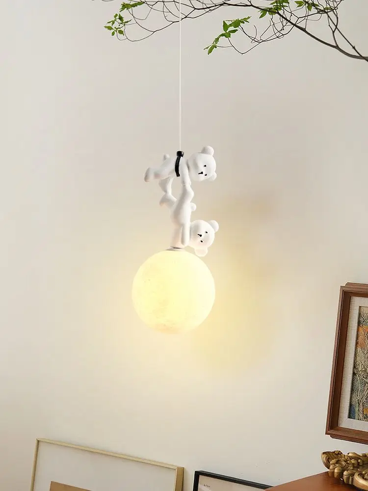 Baby Nursery Light Fixture - クマランプ漫画保育園ルームベッドサイドペンダントランプ樹脂クマ子供寝室吊り下げライト赤ちゃん女の子男の子用器具