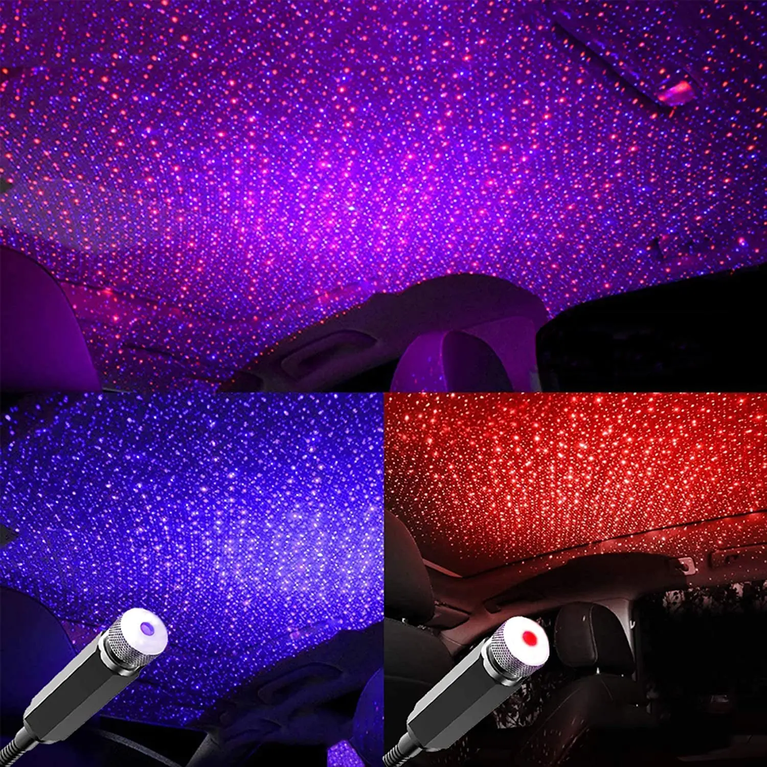 Night Light Projector Stars - ロマンチックなLED星空ナイトライト 5V USBインターフェース ギャラクシースタープロジェクターランプ 車の天井/部屋の天井装飾用 プラグアンドプレイ