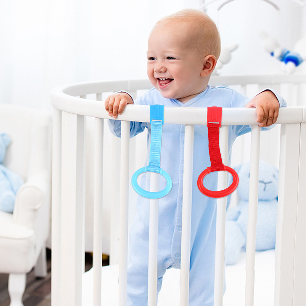 Baby Nursery Crib - 5個入りベビーベッドプルリング、人間工学に基づいたデザイン、安全で滑らかなエッジ、幼児の立ち上がりサポート、保育園用