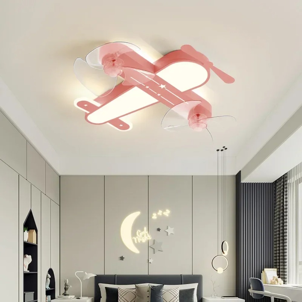 Baby Nursery Light Fixture - 現代の飛行機型LEDシーリングライト、子供用漫画風クリエイティブランプ、ベビー・キッズルーム、寝室、保育園用室内照明器具
