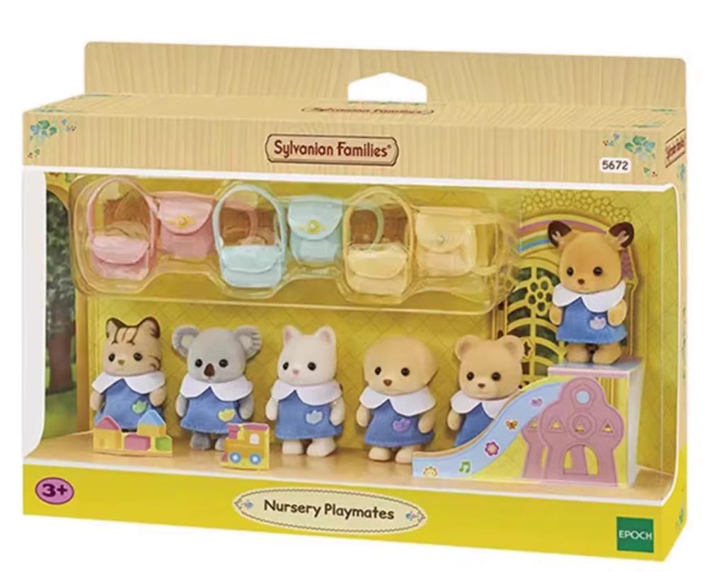 Baby Nursery Uniform - シルバニアファミリー 5672 保育園の仲間たち 6 人の赤ちゃんフィギュアセット 学校制服バッグと遊び場アクセサリー付き