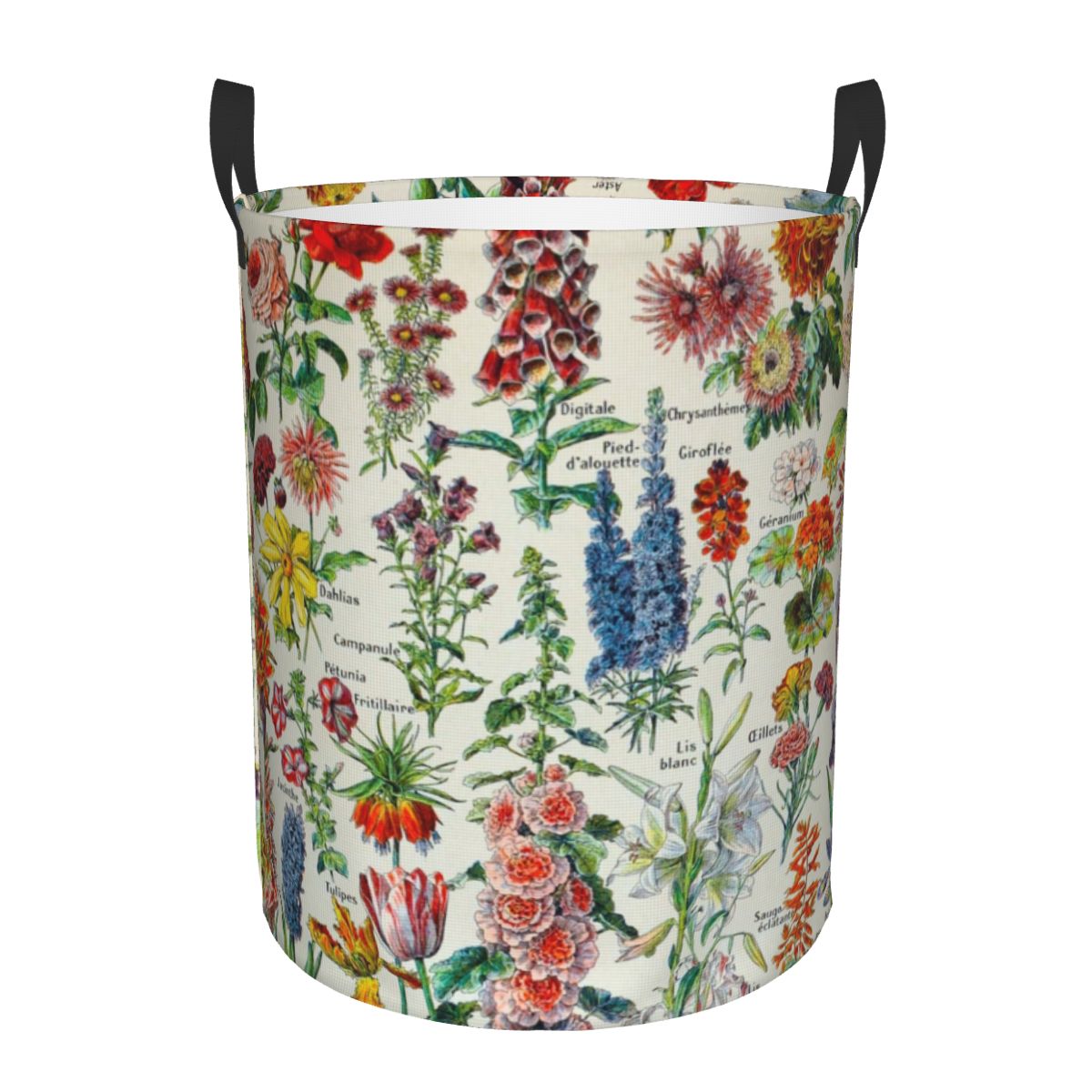Baby Nursery Laundry Basket - Adolphe millot hd fleursランドリーバスケット、折りたたみ式、大きな衣類収納ビン、刺yclo本、保育園、ベビーハンパー、カスタム