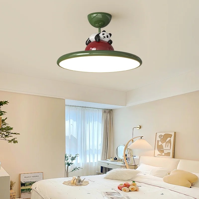 Baby Nursery Light Fixture - 漫画クリームスタイルパンダ LED シーリングライト子供部屋用ベビー寝室女の子男の子保育園幼稚園照明器具
