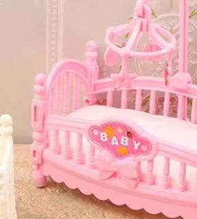Baby Nursery Furniture - 1:12 ドールハウスミニチュアミニベビーベッドゆりかご保育室家具装飾アクセサリーモデル子供のおもちゃギフト