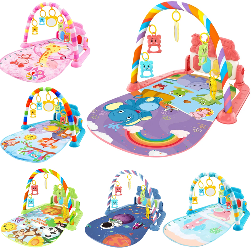 Baby Nursery Shelves - ベビーアクティビティジムラックミュージカル新生児ピアノキーボードクロールブランケットペダルプレイマット早期教育0-36ヶ月おもちゃギフト