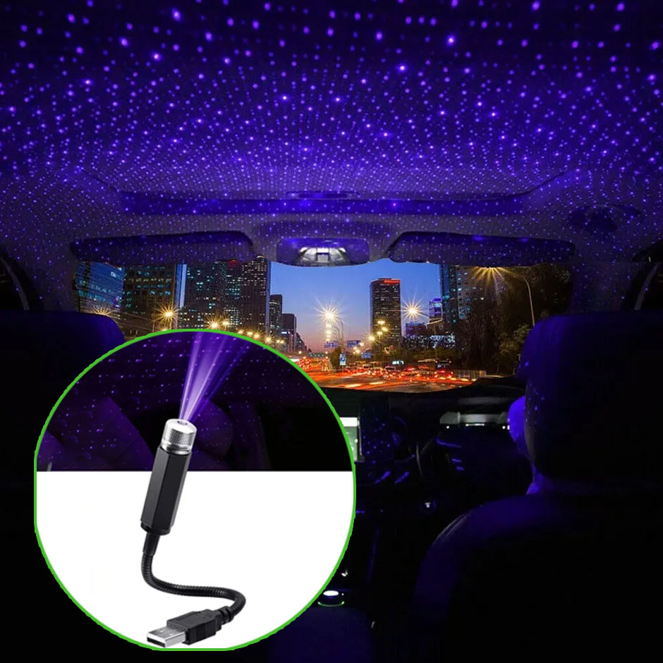 Night Light Projector Stars - ミニカーLED星空ナイトライト 5V USB電源 ギャラクシースタープロジェクター 雰囲気ランプ 車のルーフ/部屋の天井装飾用