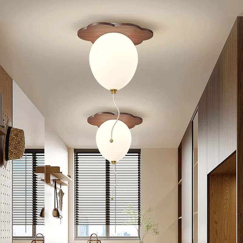 Baby Nursery Light Fixture - 2026年向け無垢材クラウドバルーン天井照明、キュートな子供部屋の装飾、保育園、ベビーベッドルームランプ、子供用照明器具