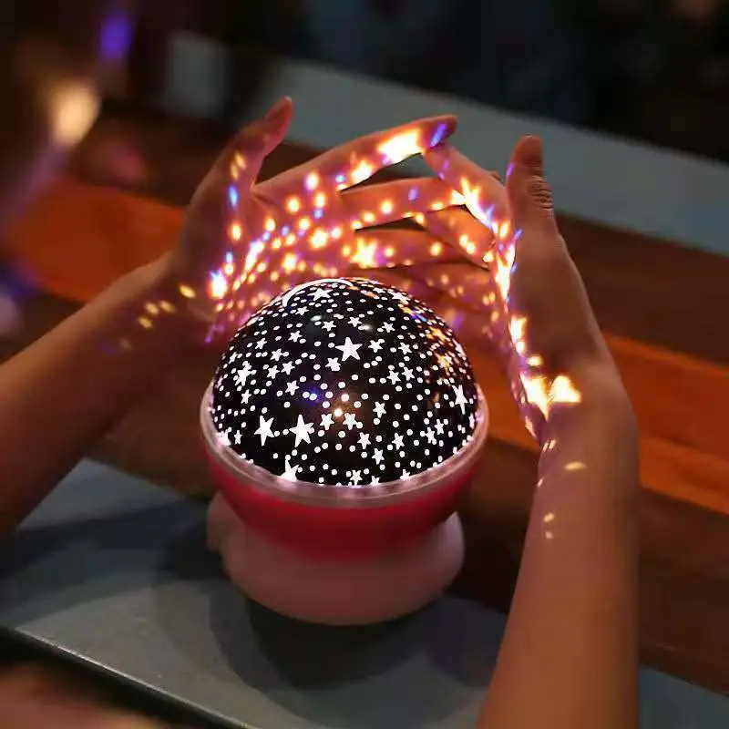 Baby Nursery Equipment - ナイトランププロジェクター星空ナイトライトプロジェクターベビーランプ装飾回転星空保育園ムーンギャラクシープロジェクターテーブルライト