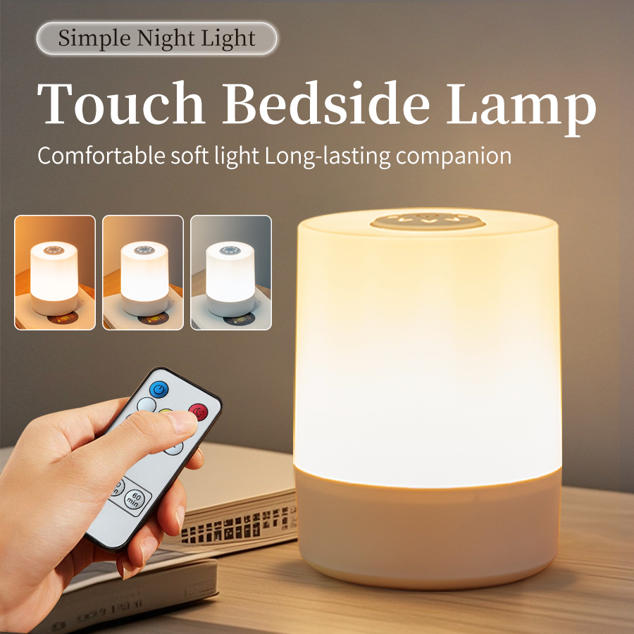 Baby Nursery Equipment - 充電式 Led ナイトライトリモコンタイミング調光可能なテーブルランプベビー保育園ベッドサイド睡眠読書タッチスイッチ