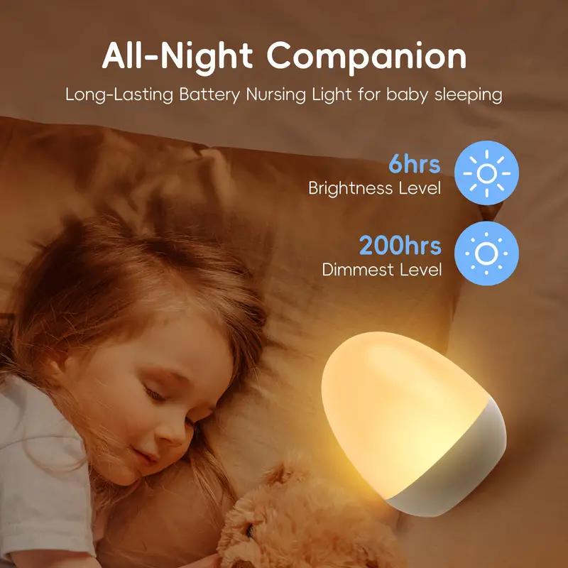 Baby Nursery Temperature - 充電式のポータブルエッグナイトライト,ベビーケア用のタッチランプ,幼児用の給餌タイマー付きランプ,部屋の温度,子供用