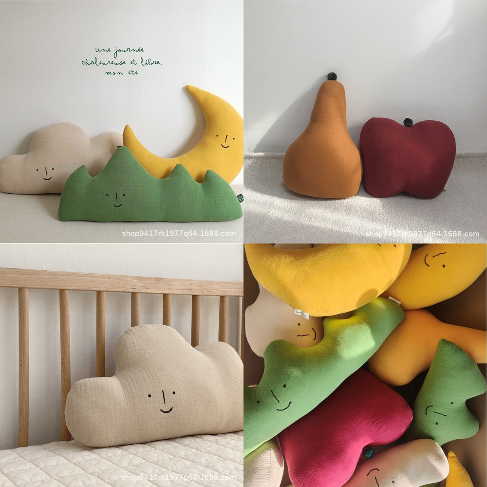 Baby Nursery Nurse - 柔らかい綿モスリン刺繍名入り快適枕 赤ちゃん 幼児 新生児 保育園装飾 ベビーベッド寝具