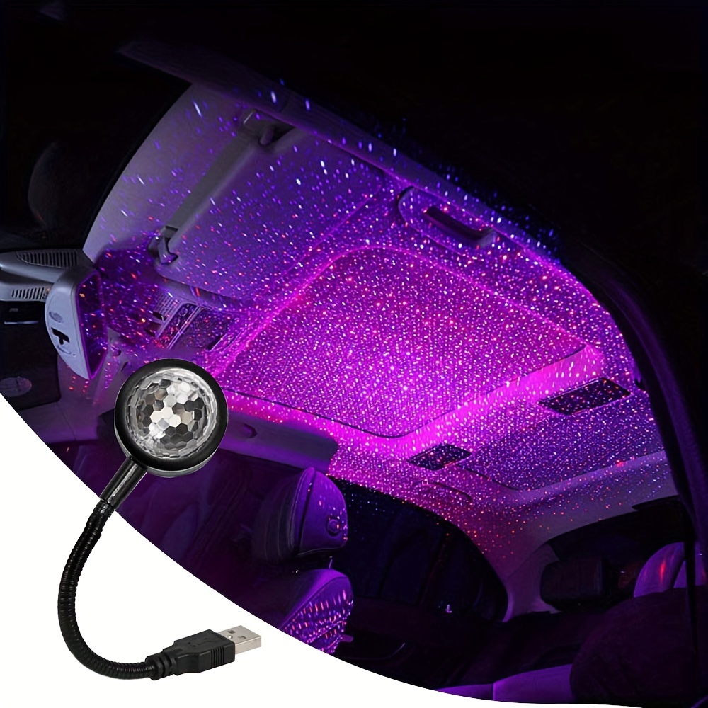 Night Light Projector Stars - 車両用LED星空ナイトライト、USB電源ギャラクシースタープロジェクター、車の屋根、部屋、天井の装飾用ランプ、プラグアンドプレイ