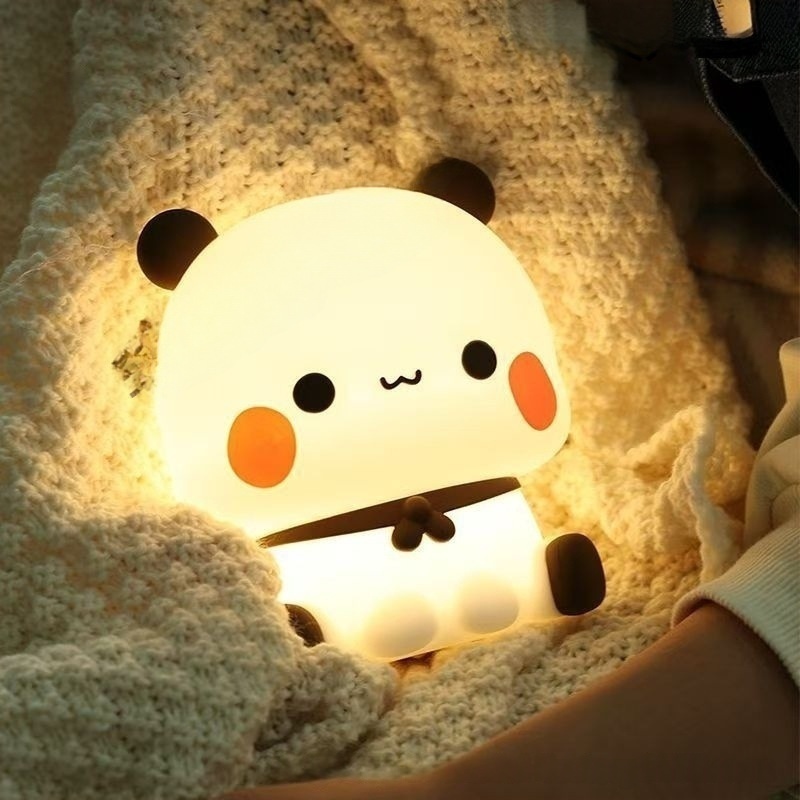 Baby Nursery Egg Light - パンダLEDナイトライトランプ 可愛い漫画風パットランプ 動物寝室装飾リビングルーム人形ギフト 子供用ベビーナイトライト