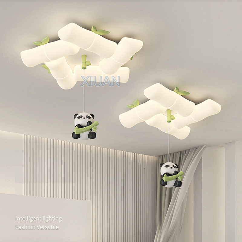 Baby Nursery Light Fixture - 子供の寝室のための中国のパンダの天井ランプ,竹の壁の燭台,屋内の器具,学校,男の子,赤ちゃんの部屋,新しい