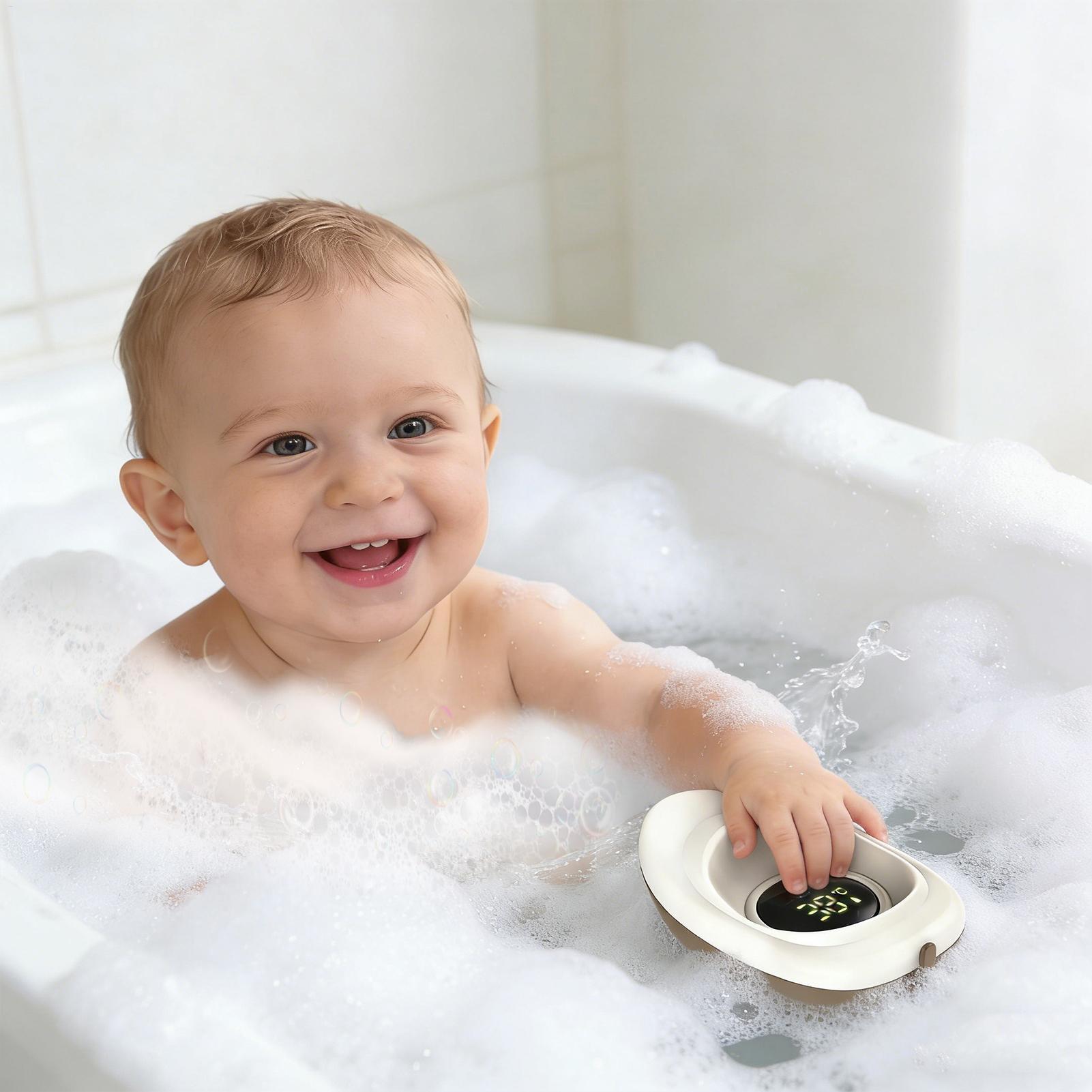 Baby Nursery Temperature - 子供用バスモニター スマート安全装置 かわいいフローティングトイ 小型ボート 浴槽温度モニター 男の子