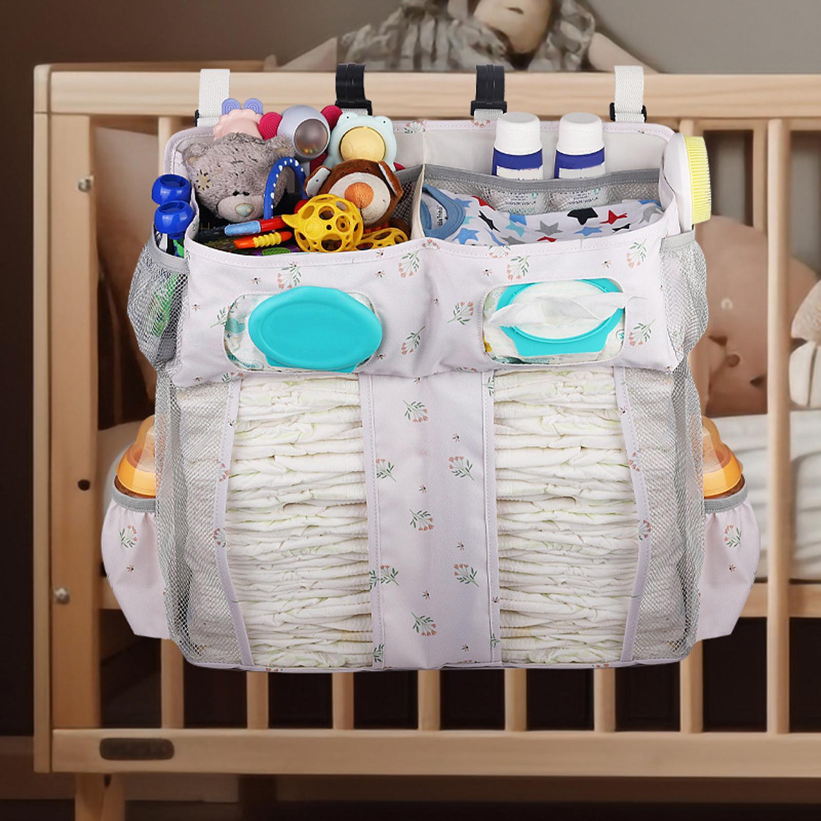 Baby Nursery Crib - ぶら下げベビーベッド収納袋幼児必需品おむつおむつオーガナイザーミルクボトルワイプよだれかけベビーベッド保育園ポケットスタッカー