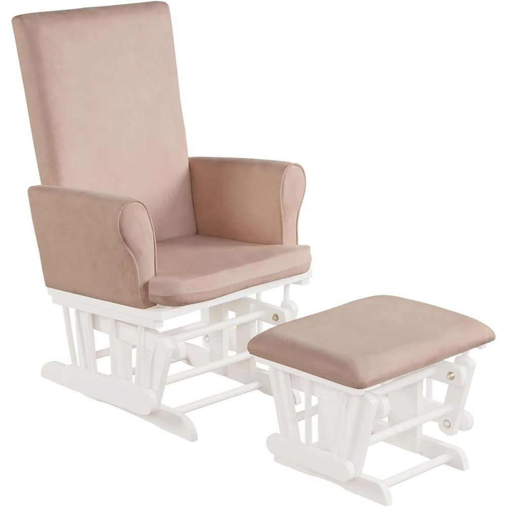 ベビーグライダーとオットマンクッションセット、木製ベビーロッ - Baby Nursery Nurse のレビューと価格