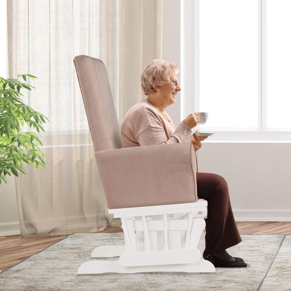 ベビーグライダーとオットマンクッションセット、木製ベビーロッ - Baby Nursery Nurse のレビューと価格