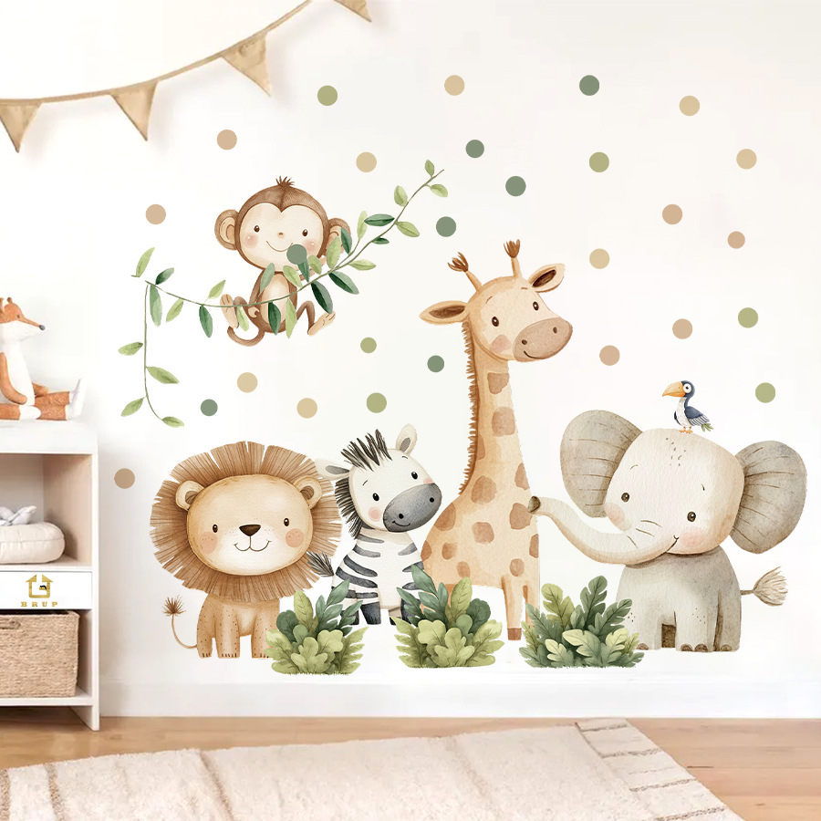 自由奔放に生きる森の動物ウォールステッカーキッズルーム用男の - Baby Nursery Furniture のレビューと価格