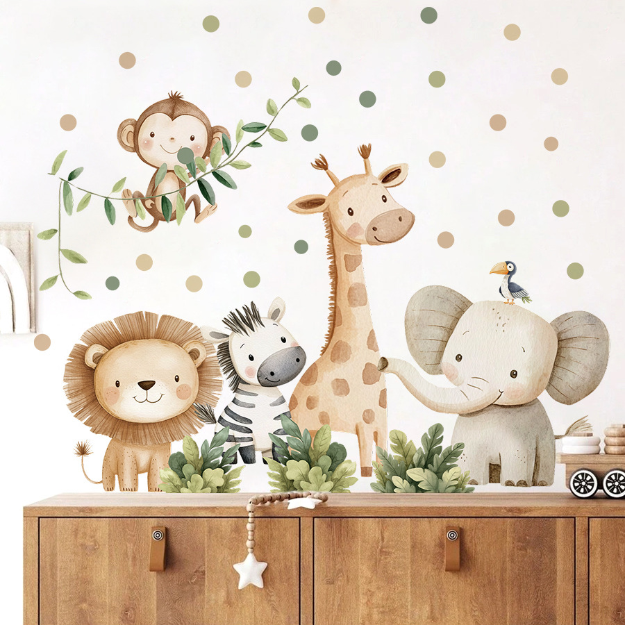 自由奔放に生きる森の動物ウォールステッカーキッズルーム用男の - Baby Nursery Furniture のレビューと価格