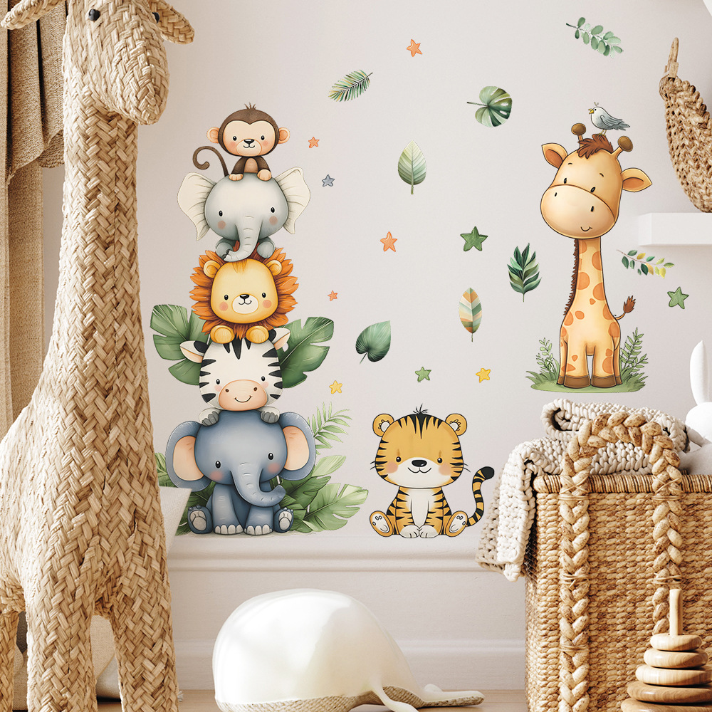自由奔放に生きる森の動物ウォールステッカーキッズルーム用男の - Baby Nursery Furniture のレビューと価格