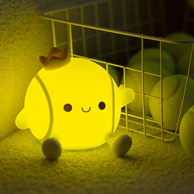 かわいいテニスナイトライトシリコン保育園用睡眠ランプタッチコ - Baby Nursery Egg Light のレビューと価格