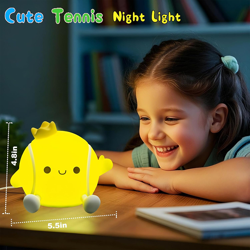 かわいいテニスナイトライトシリコン保育園用睡眠ランプタッチコ - Baby Nursery Egg Light のレビューと価格