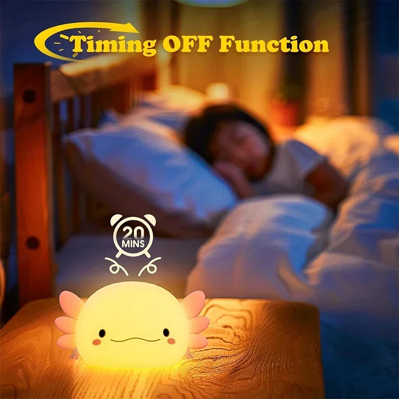 かわいいアホロートルナイトライトシリコン製保育園用睡眠ランプ - Baby Nursery Egg Light のレビューと価格