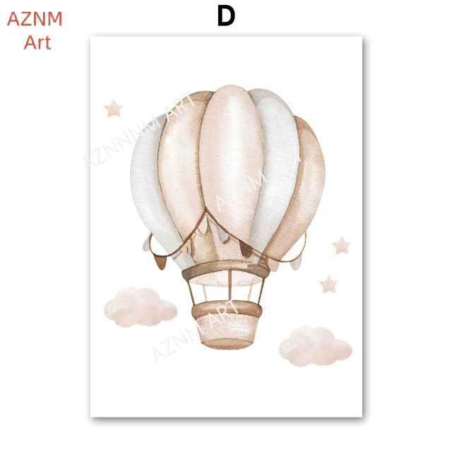 象バルーン虹月星雲スイングベビーキッズポスター壁アート保育園 - Baby Nursery Wall Art のレビューと価格
