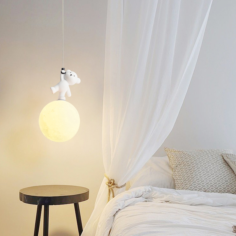 女の子と男の子のためのクマの形をしたペンダントランプ,レジン - Baby Nursery Light Fixture のレビューと価格
