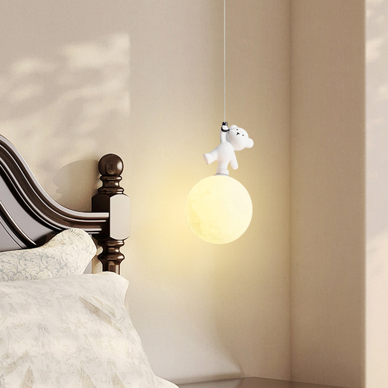 女の子と男の子のためのクマの形をしたペンダントランプ,レジン - Baby Nursery Light Fixture のレビューと価格