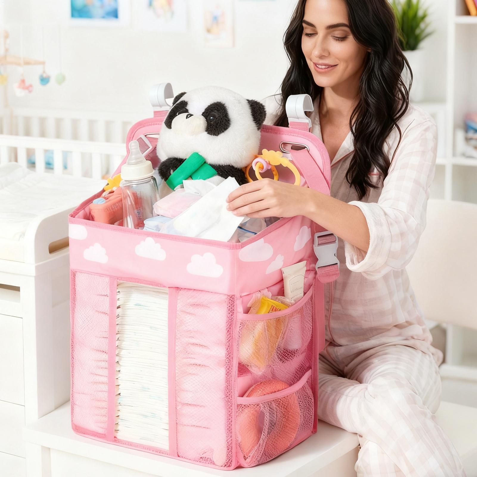 ベビーベッドおむつオーガナイザー防水調節可能なマルチポケット - Baby Nursery Crib のレビューと価格