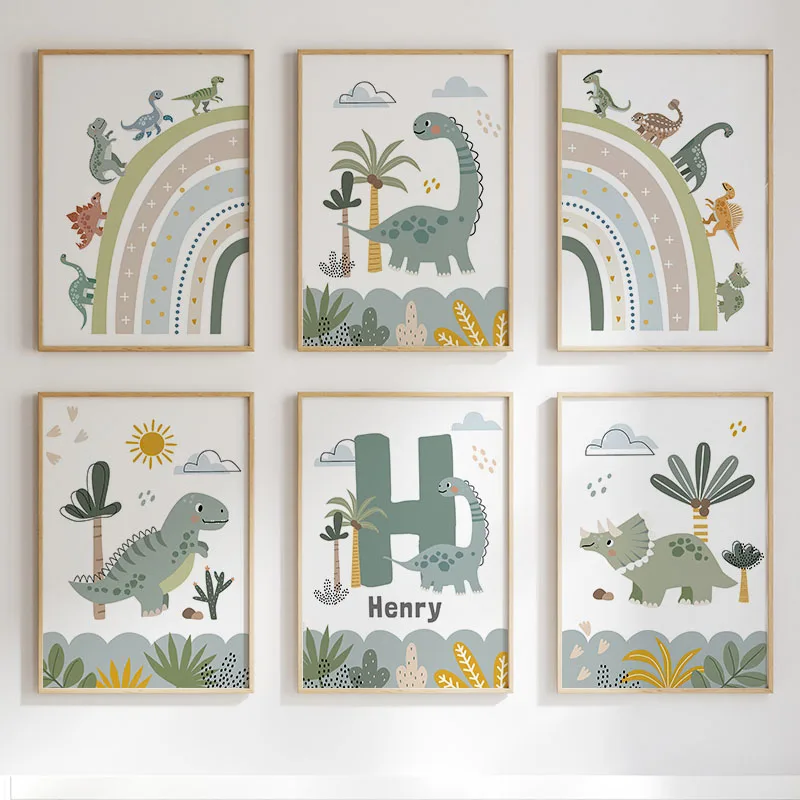 かわいい恐竜 T-レックス ブラキオサウルス保育園壁アートキ - Baby Nursery Wall Art のレビューと価格