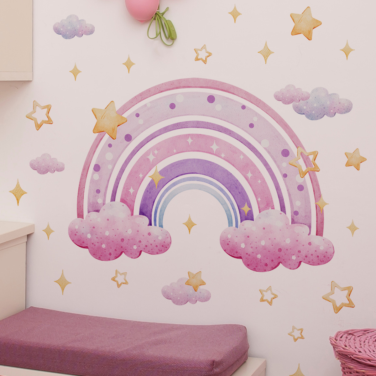 取り外し可能な漫画のステッカー,子供部屋の背景の壁画,カラフ - Baby Nursery Wall Art のレビューと価格