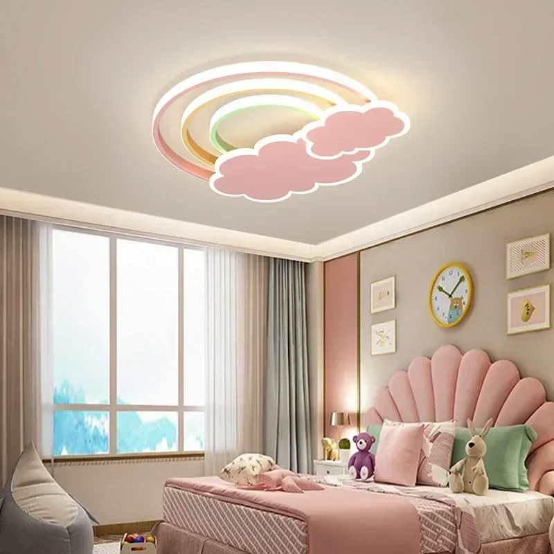モダンなミニマリストレインボークラウド LED シーリングラ - Baby Nursery Light Fixture のレビューと価格