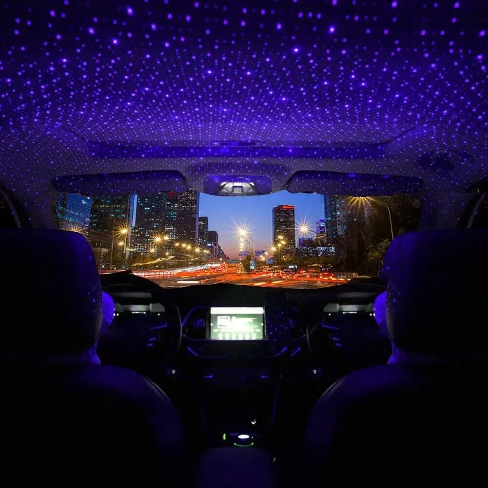 USBカースタープロジェクターナイトライト、赤紫LED雰囲気 - Night Light Projector Stars のレビューと価格