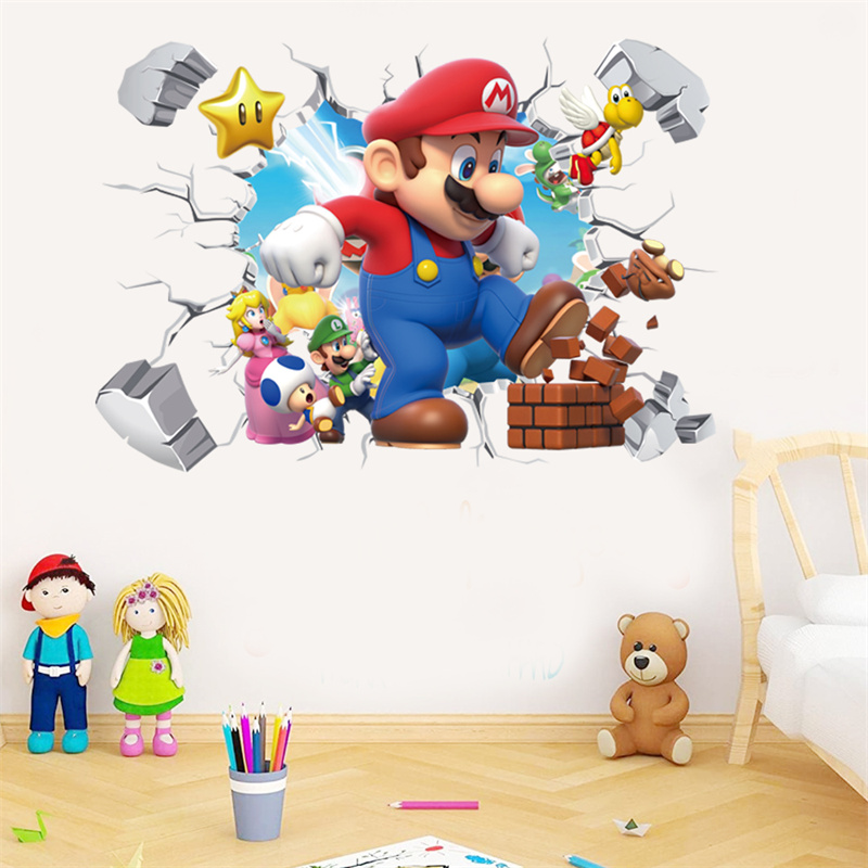 3D漫画アニメゲームキャラクターのウォールステッカー、子供部 - Baby Nursery Furniture のレビューと価格