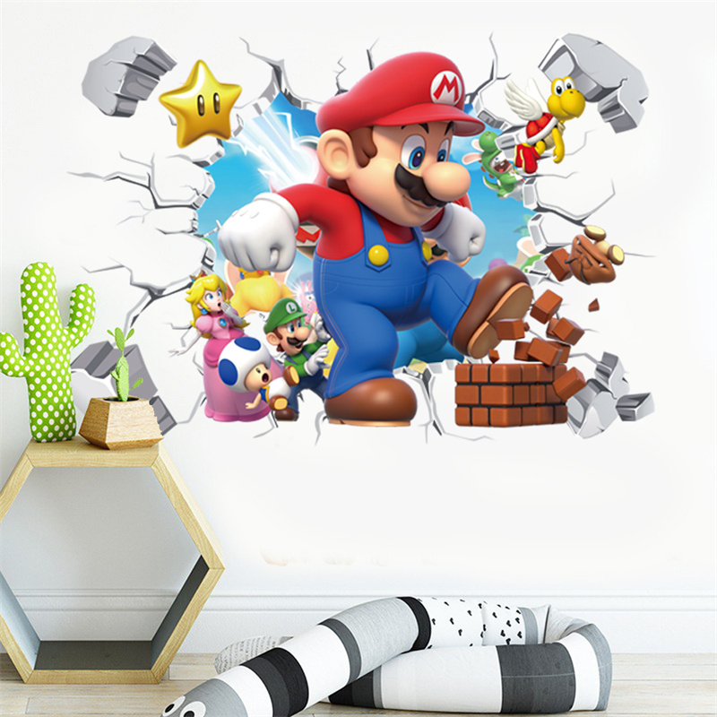 3D漫画アニメゲームキャラクターのウォールステッカー、子供部 - Baby Nursery Furniture のレビューと価格