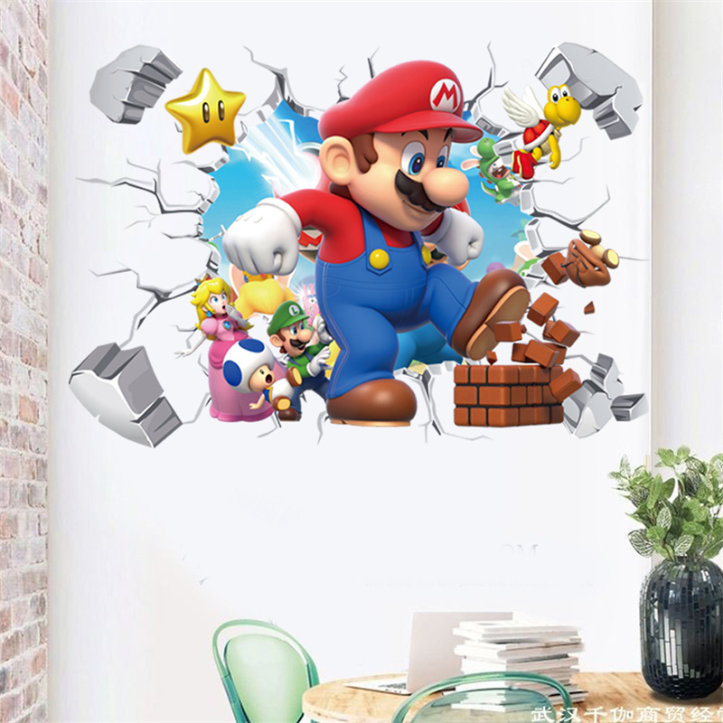 3D漫画アニメゲームキャラクターのウォールステッカー、子供部 - Baby Nursery Furniture のレビューと価格