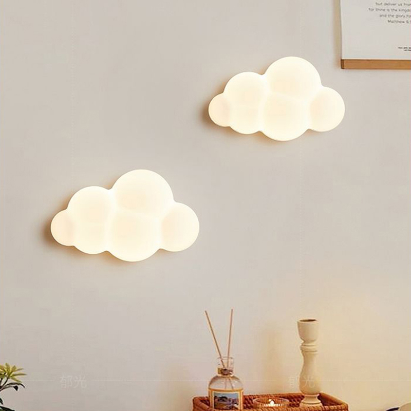 白いクラウドウォールランプ,子供部屋,保育園,星の形,ベッド - Baby Nursery Egg Light のレビューと価格