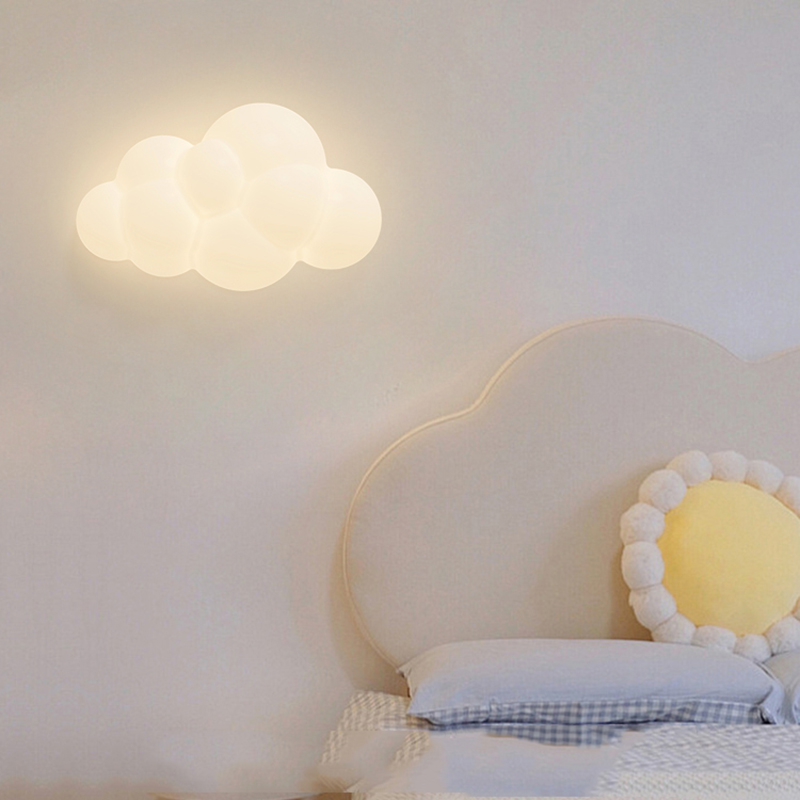 白いクラウドウォールランプ,子供部屋,保育園,星の形,ベッド - Baby Nursery Egg Light のレビューと価格