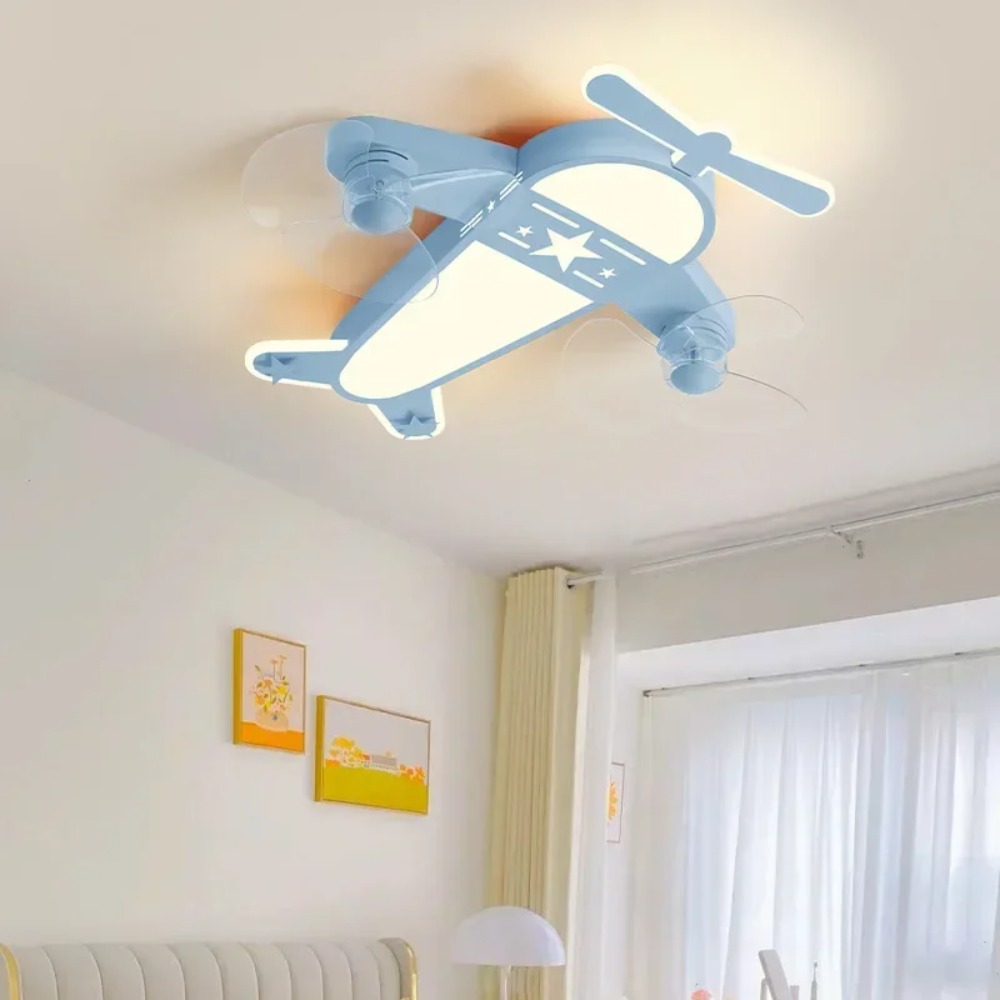 現代の飛行機型LEDシーリングライト、子供用漫画風クリエイテ - Baby Nursery Light Fixture のレビューと価格