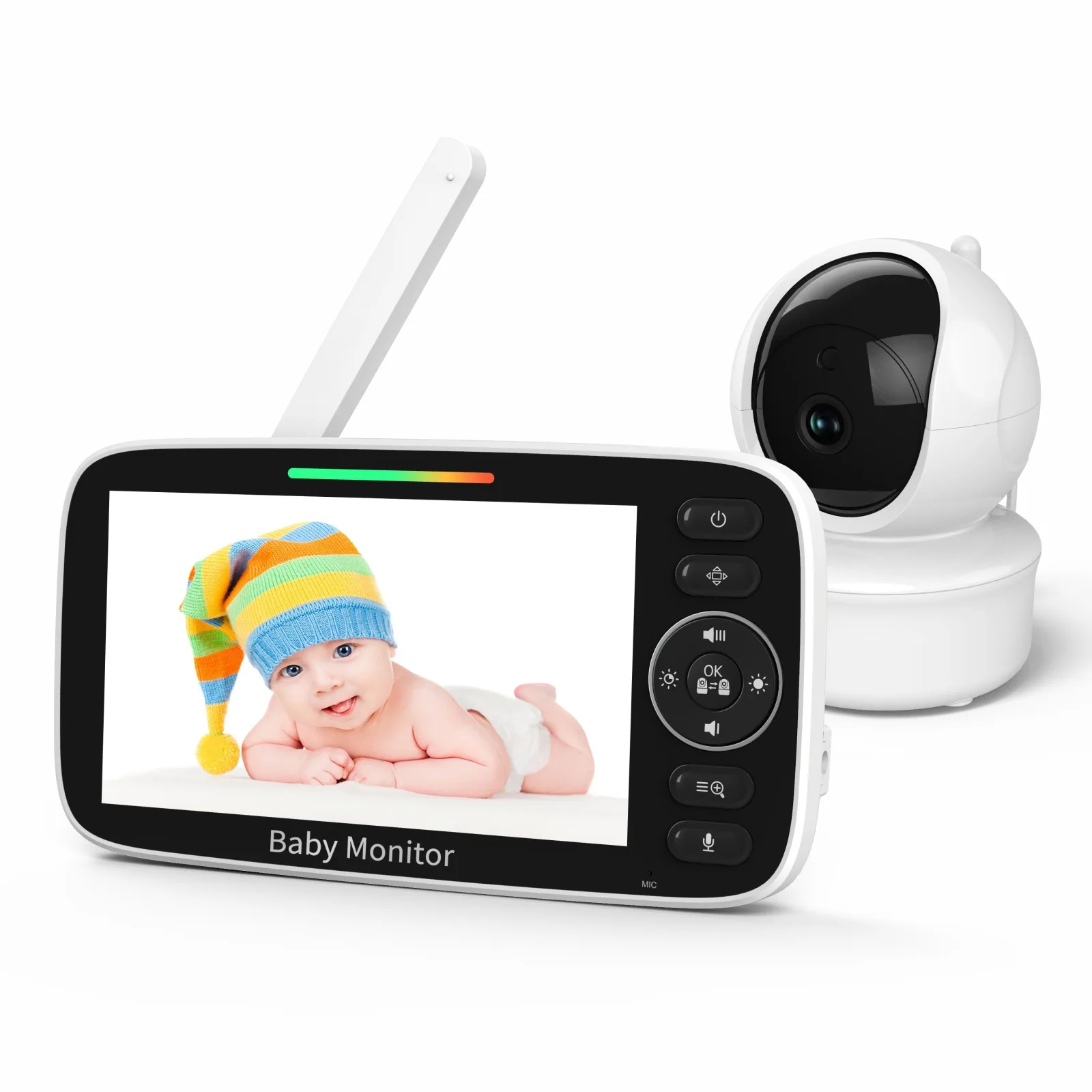 5インチLCDスクリーン付きベビーモニター、720P HDビ - Baby Nursery Temperature のレビューと価格