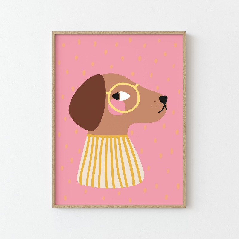 漫画かわいい動物イラストポスター犬猫マウスライオンユニコーン - Baby Nursery Wall Art のレビューと価格