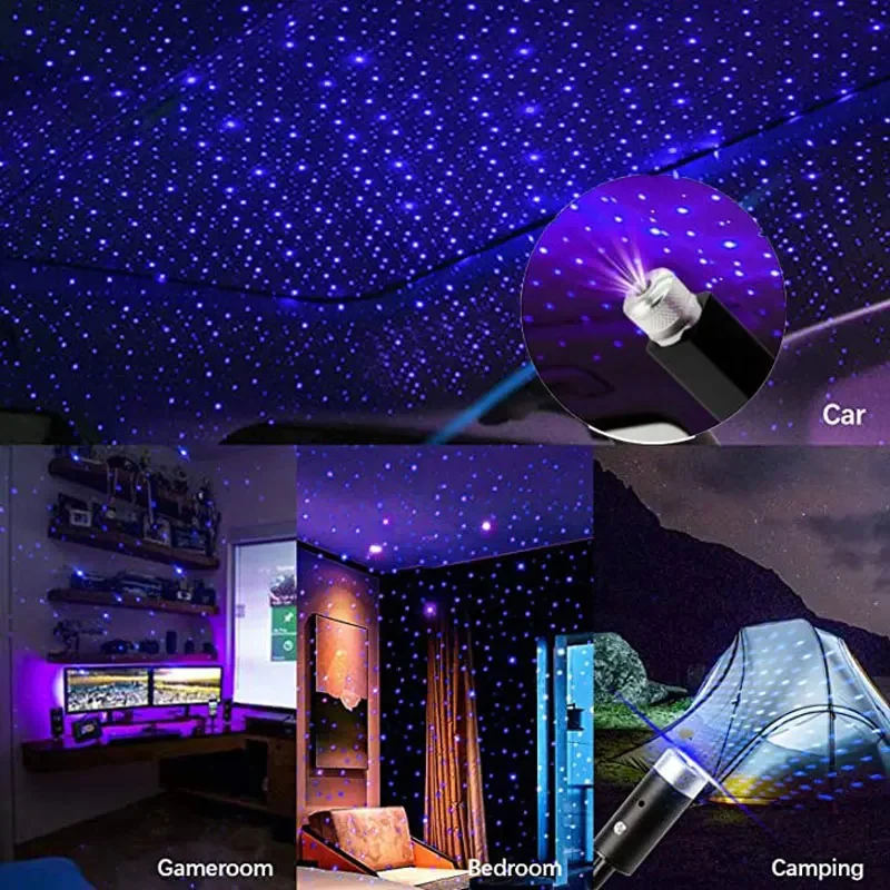ミニカー LED スターナイトライトプロジェクター USB  - Night Light Projector Stars のレビューと価格