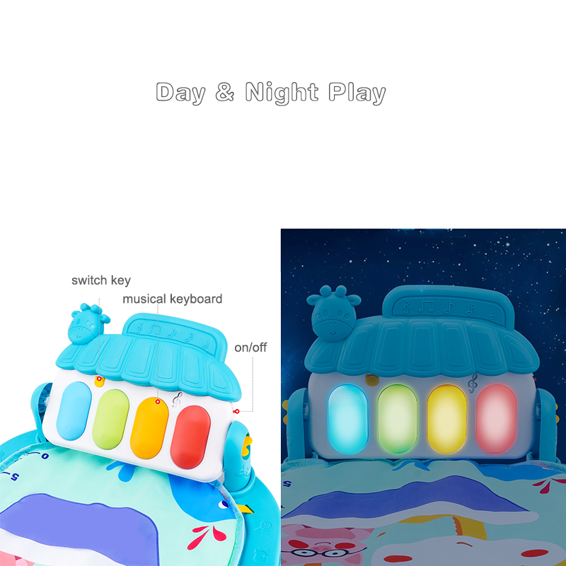 ミュージカルベビーアクティビティジムラックプレイマット子供敷 - Baby Nursery Shelves のレビューと価格