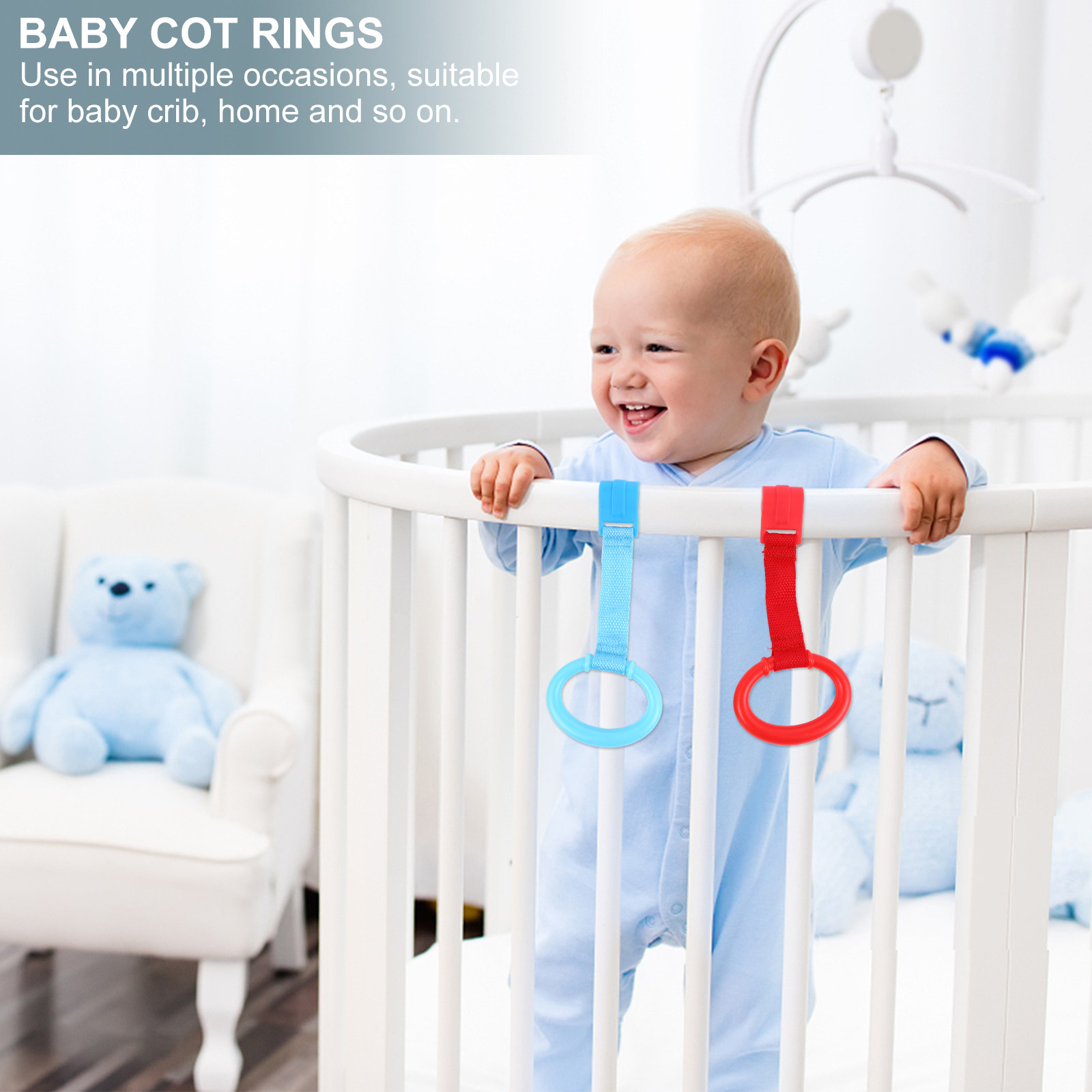 4個入りベビーベッドリング、ベビーベッド用手持ちリング、強力 - Baby Nursery Crib のレビューと価格