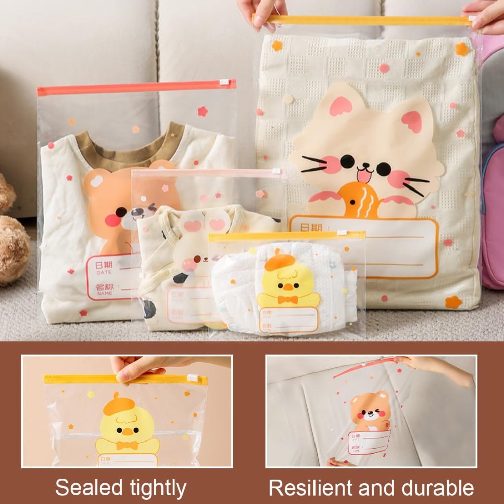 5 個の漫画マルチサイズベビー服収納袋防水密封ポータブルおむ - Baby Nursery Uniform のレビューと価格